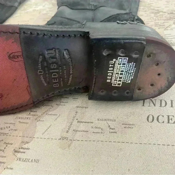 Bed Stu Midge Western Boots Cobbler Series Knee High Leather  Black 39 EUC - Picture 8 of 15